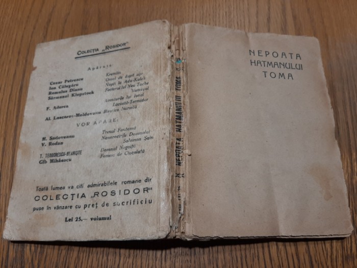 CEZAR PETRESCU - Nepoata HATMANULUI TOMA - Nationala S. Ciornei, 1932, 171 p.