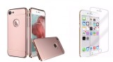 Cumpara ieftin Pachet husa Apple iPhone 7 Plus, MyStyle Elegance Luxury 3in1 Rose-Gold, folie de sticla gratis