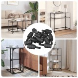 vidaXL Șurub Standoff 12 pcs Negru M4 Cauciuc și Oțel 865026