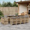 VidaXL Set mobilier grădină cu perne, 13 piese, bej combinat poliratan 3211044