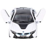 Masinuta die cast BMW i8, scara 1 la 36, 12.5 cm, alba, Goki