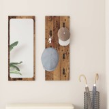 vidaXL Răcător de paltoane montat pe perete Pe perete Lemn vechi 874473