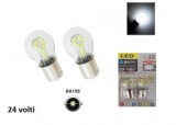 Set 2 Becuri LED 24V BA15S P21W, 18 SMD 3030, Lumina Alba Rece, Camion, Autobuz
