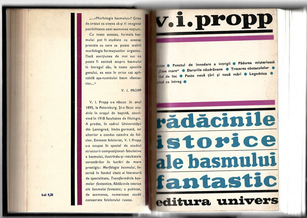 Morfologia basmului/ Radacinile istorice ale basmului fantastic - V. I.  Propp | arhiva Okazii.ro