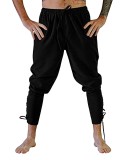Pantaloni din in YAOHUOLE pentru bărbați, pantaloni de agrement medievali pentru bărbați, pantaloni vikingi medievali pentru bărbați, din Evul Mediu,