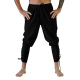 Pantaloni din in YAOHUOLE pentru bărbați, pantaloni de agrement medievali pentru bărbați, pantaloni vikingi medievali pentru bărbați, din Evul Mediu,