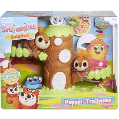 Set interactiv jucării Little Tikes Springlings Surprise, casă &amp;icirc;n copac/2 plușuri foto