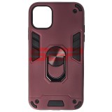 Husa iPhone 11 Armor Ring Stand TPU+PC Wine Rosu Protectie Camera
