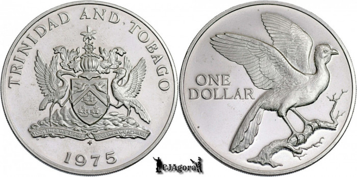 1975 FM, 1 Dollar - Elisabeta a II-a - Trinidad şi Tobago | KM 23 | PROOF