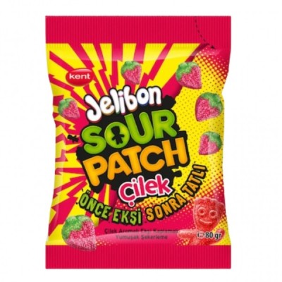 Pachet 5x80g Jeleuri acrisoare Jelibon Sour Patch Capsuni Kent 5xMGR30445 foto