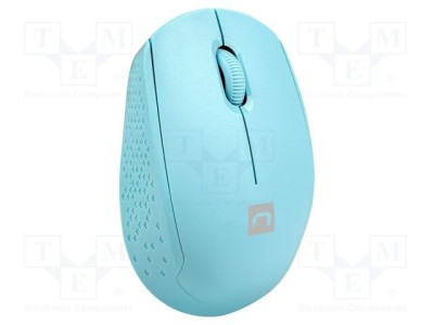 Mouse wireless USB NATEC albastru optic 3 butoane rază 10m ergonomic foto