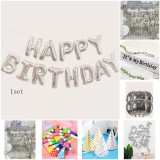 Decoratiune Zi de Nastere It&#039;s My Birthday Silver, 31 piese