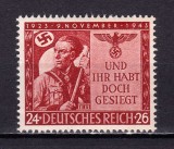 ✅ ( S45 ) Germania Reich 1943 &quot; 9 Nov. 1923 - 20 ani de la puciul esuat al lui Hitler/NSDAP in beraria Munchen &quot; serie Michel 863 , MNH
