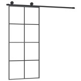 Cumpara ieftin Usa glisanta cu set feronerie, 90x205 cm, sticla ESG/aluminiu