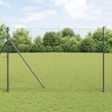 VidaXL Gard Euro cu 7 St&acirc;lpi 1.5x10 m Oțel Galvanizat Gri