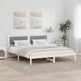 vidaXL Cadru de pat Gri deschis 160 x 200 cm Lemn de pin masiv 878178