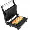 Sandwich-maker &amp;amp; grill ECG Panini, 1200 W, 165 x 260 mm, placi antiaderente, otel inoxidabil, Negru