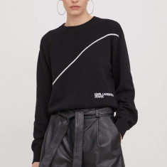 Karl Lagerfeld Jeans pulover femei, culoarea negru
