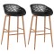 vidaXL Scaune de bar, 2 buc, negru