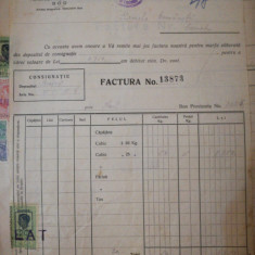Factura zahar 1941 Indumin Bucuresti Brasov Administratia Fabricii BOD