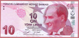 Bancnota Turcia 10 Lira (2021) - P223 UNC ( serie D )