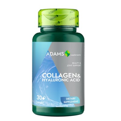 Collagen cu Acid Hialuronic 30 capsule Adams Vision foto