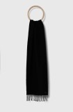 BOSS esarfa de lana culoarea negru, neted, 50517216