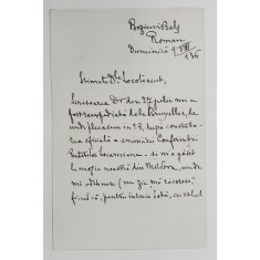 SCRISOARE EXPEDIATA DE DIMITRIE I. GHIKA ( 1875-1967 ) , FOST MINISTRU DE EXETRNE , SEMNATA OLOGRAF , BOZIENI BALS , ROMAN , 9 AUGUST , 1939