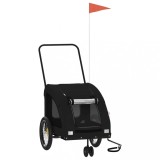 Cumpara ieftin Remorca bicicleta animale companie, negru, textil oxford/fier