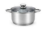 Oala inox Swiss Z Line ZSC-1220 20 cm cu capac sticla 3.5 L