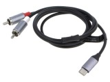 Cablu RCA x2 la USB-C Nichelat 1m Negru VENTION BIKHF