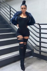 Y602-1 Salopeta fashion cu taieturi si incretituri la picioare