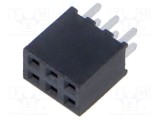 Conector şiruri pini mamă 6 PIN 2mm aurit THT soclu drept SAMTEC