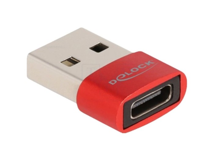 Adaptor USB 2.0 A la C, Conector Roșu - DELOCK