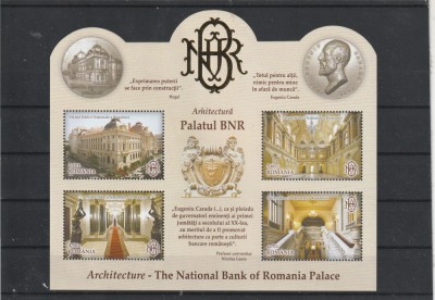 Arhitectura BNR decupare speciala sus si Sigla in aur ! Tiraj f mic !!Romania. foto