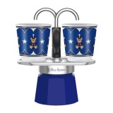 Set Espressor Bialetti Mini Express BLUE Joyful Christmas