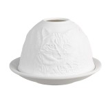 Cumpara ieftin Candela portelan alb Pisica 12x8 cm