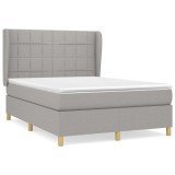 Cumpara ieftin Pat continental, gri deschis, 140x200 cm, material textil