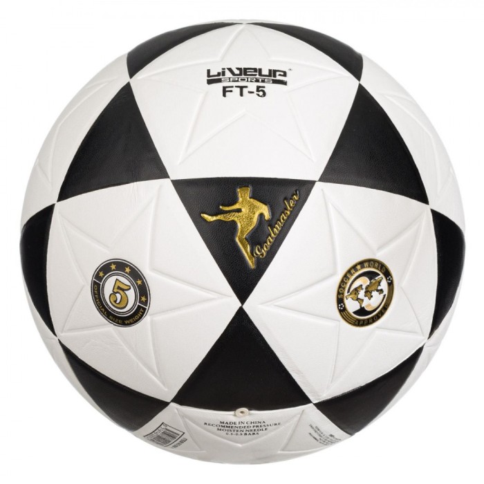 Minge Fotbal Liveup FT-5, Mărime 5, Negru și Alb