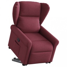 vidaXL Fotoliu rabatabil cu ridicare, roșu vin, material textil