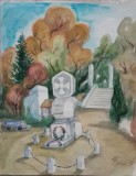 Lucrare &rdquo;GIURGIU&rdquo; de Elena Forțu, acuarelă pe carton subțire 52 x 42 cm