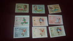 LOT TIMBRE NESTAMPILATE 2 SERII YEMEN 1966 AJMAN 1969 SPORT foto