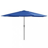 Cumpara ieftin Umbrelă de soare de grădină, st&acirc;lp metalic, azuriu, 390 cm