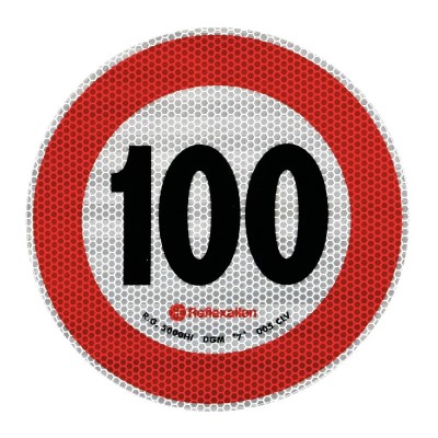 Autocolant limitator viteza reflectorizant conform standardelor europene clasa 2 &amp;Oslash;20cm 100km/h Garage AutoRide foto