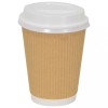 Capace pentru cești cafea h&acirc;rtie 12 oz și 16 oz 1000 buc. alb