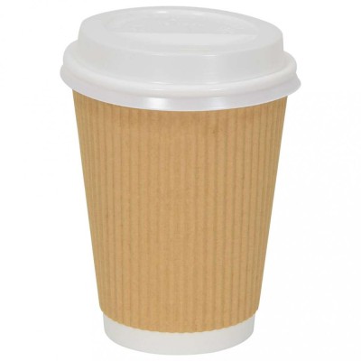 Capace pentru cești cafea h&amp;acirc;rtie 12 oz și 16 oz 1000 buc. alb foto