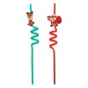 Paie Reutilizabile, Set 2 buc, Răsucite, Plastic, Moș Crăciun și Cerb, Roșu și Verde, 6x270mm, Oem