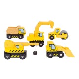 Set masinute - Santierul de constructii PlayLearn Toys, BigJigs Toys