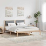vidaXL Cadru de pat cu tăblie tapițată Gri deschis 150 x 200 cm 878249