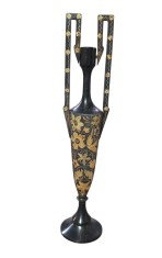 OBIECT DECORATIV VINTAGE IN FORMĂ DE AMFORĂ STILIZATĂ, TEHNICA DAMASCENE